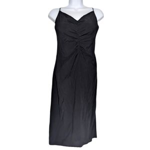 Nine West Strappy Ruched Front Midi Dress - Medium